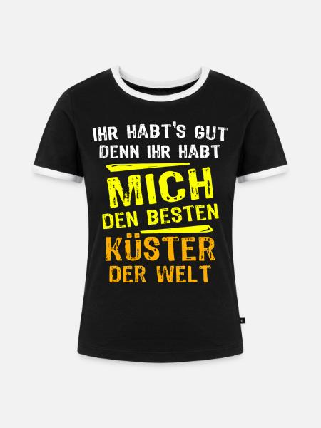 Küster Geschenk - Frauen Kontrast-T-Shirt - Schwarz/Weiß