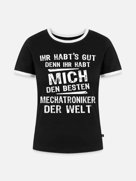 Mechatroniker - Frauen Kontrast-T-Shirt - Schwarz/Weiß