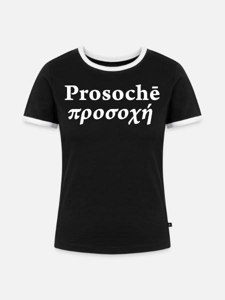 Prosoche Stoizismus - Frauen Kontrast-T-Shirt - Schwarz/Weiß