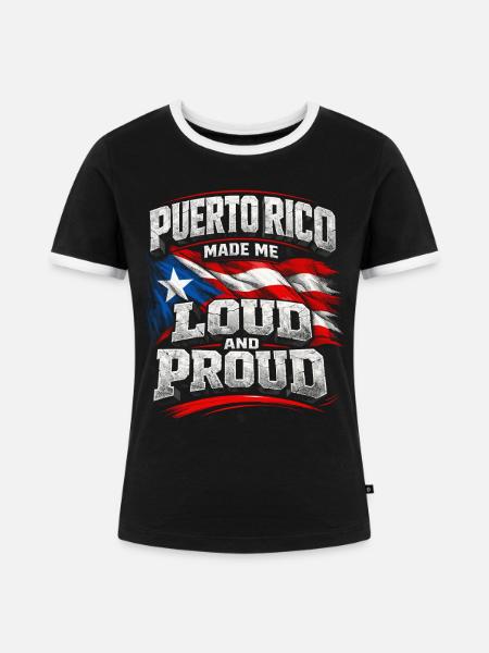 Puerto Rico Boricua - Frauen Kontrast-T-Shirt - Schwarz/Weiß