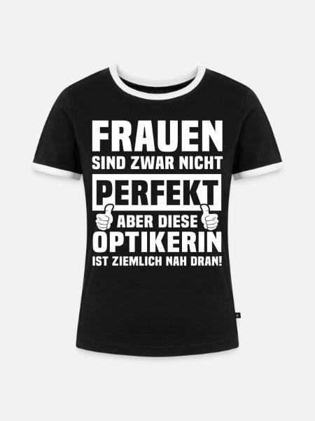 Beste Optikerin - Frauen Kontrast-T-Shirt - Schwarz/Weiß