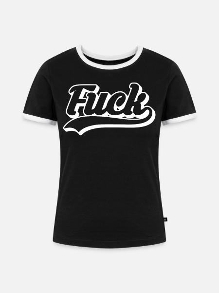 Scheiß auf das Retro-Skript - Frauen Kontrast-T-Shirt - Schwarz/Weiß