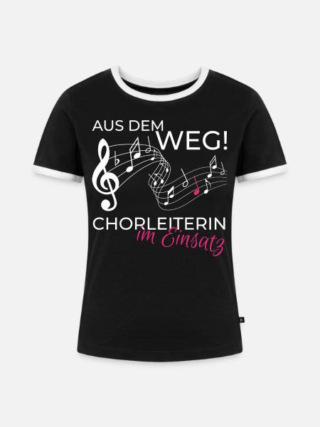 Chorleiterin im Einsatz - Frauen Kontrast-T-Shirt - Schwarz/Weiß
