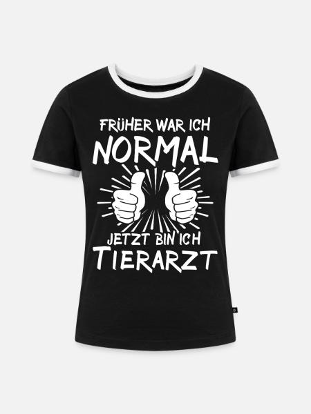 Tierarzt - Frauen Kontrast-T-Shirt - Schwarz/Weiß