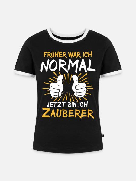 Zauberer Spruch - Frauen Kontrast-T-Shirt - Schwarz/Weiß