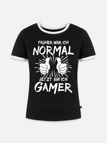Gamer - Frauen Kontrast-T-Shirt - Schwarz/Weiß