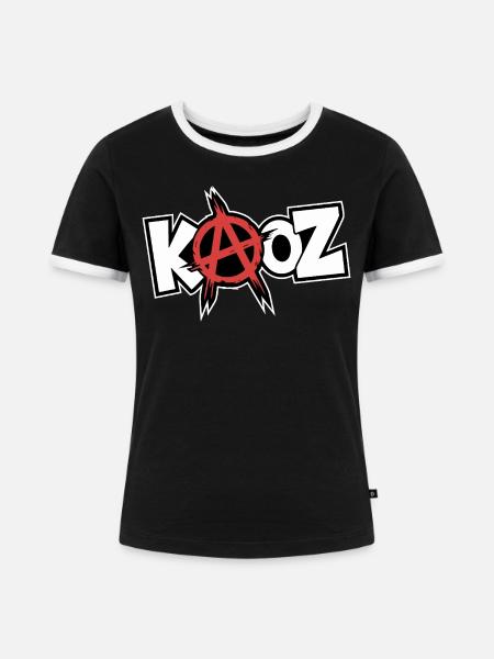 Kool KAOZ Anarchie Graffiti - Frauen Kontrast-T-Shirt - Schwarz/Weiß