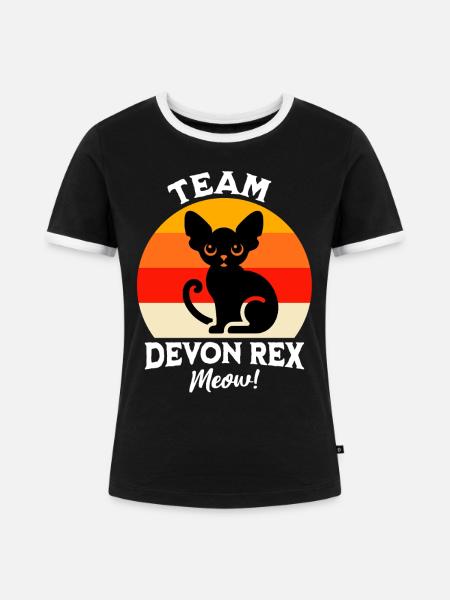 Team Devon Rex - Frauen Kontrast-T-Shirt - Schwarz/Weiß