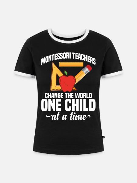 Mitarbeiter der Montessori-Lehrerschule - Frauen Kontrast-T-Shirt - Schwarz/Weiß