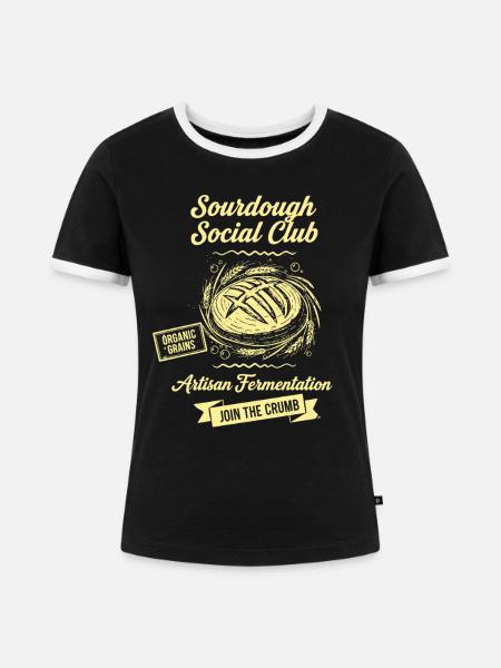 Sourdough Social Club Brotbacker Starter - Frauen Kontrast-T-Shirt - Schwarz/Weiß