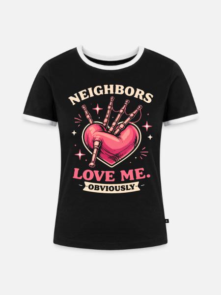 Dudelsack Dudelsackspieler Sackpfeife - Frauen Kontrast-T-Shirt - Schwarz/Weiß