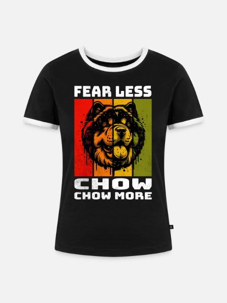 Chow Chow Chowchow - Frauen Kontrast-T-Shirt - Schwarz/Weiß