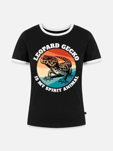 Leopardgecko Sprüche - Frauen Kontrast-T-Shirt - Schwarz/Weiß