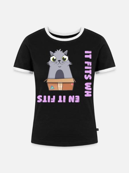 Es passt wenn es passt - Frauen Kontrast-T-Shirt - Schwarz/Weiß