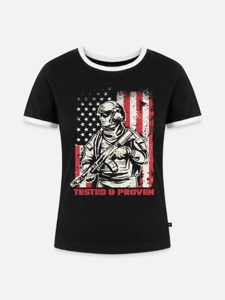 Veterans Day Für Republikaner - Frauen Kontrast-T-Shirt - Schwarz/Weiß