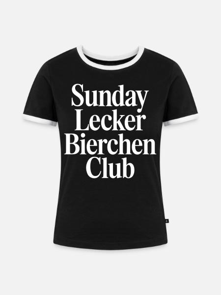 Sunday Lecker Bierchen Club - Frauen Kontrast-T-Shirt - Schwarz/Weiß