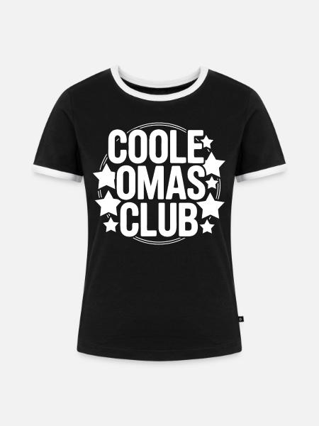 Coole Omas Club - Frauen Kontrast-T-Shirt - Schwarz/Weiß