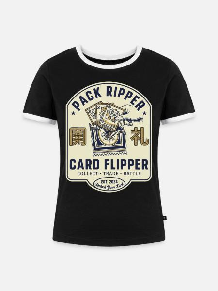 Pack Ripper Kartenflipper Sammle Handelskampf-Crew - Frauen Kontrast-T-Shirt - Schwarz/Weiß