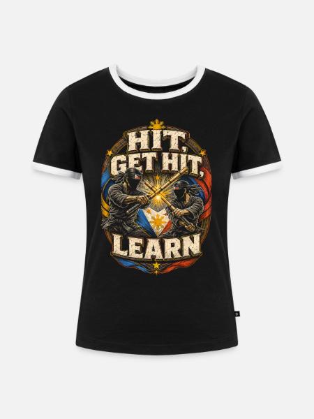 Escrima Arnis Kampfsport - Frauen Kontrast-T-Shirt - Schwarz/Weiß