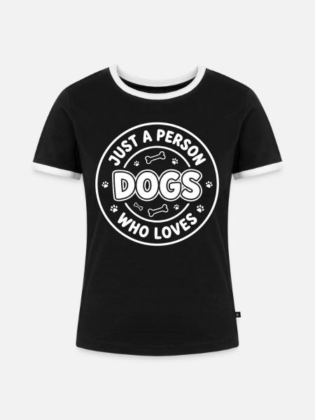 Hundeliebhaber Dogs Bubble Schriftzug - Frauen Kontrast-T-Shirt - Schwarz/Weiß