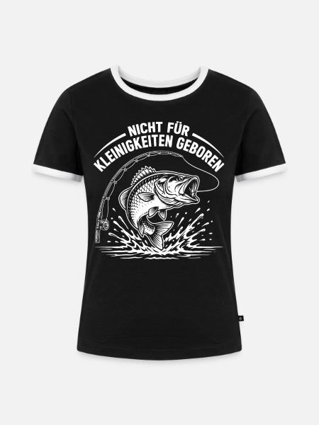 Angeln Humor - Frauen Kontrast-T-Shirt - Schwarz/Weiß