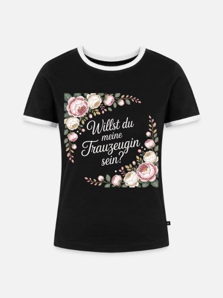 Willst Du Meine Trauzeugin Sein? - Frauen Kontrast-T-Shirt - Schwarz/Weiß