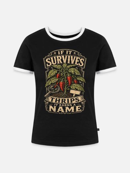 Chili Grower Chilis Anbauen - Frauen Kontrast-T-Shirt - Schwarz/Weiß