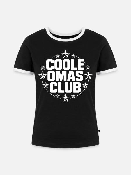 Coole Omas Club - Frauen Kontrast-T-Shirt - Schwarz/Weiß