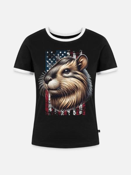 Agouti US Aguti - Frauen Kontrast-T-Shirt - Schwarz/Weiß