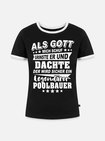 Poolbauer - Frauen Kontrast-T-Shirt - Schwarz/Weiß
