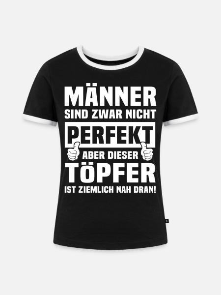 Töpfer - Frauen Kontrast-T-Shirt - Schwarz/Weiß