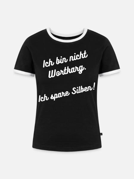 Heimatliebe Nord/Wortkarg - Frauen Kontrast-T-Shirt - Schwarz/Weiß