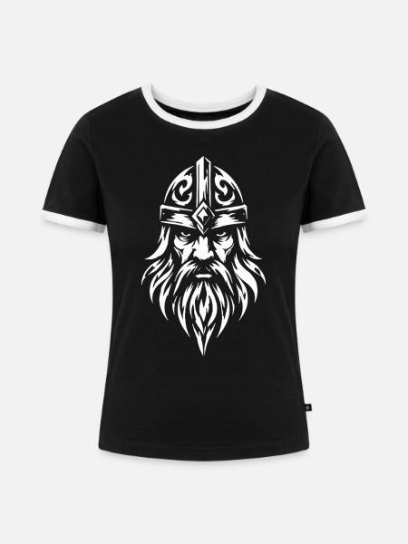 Wikinger Tribal - Frauen Kontrast-T-Shirt - Schwarz/Weiß