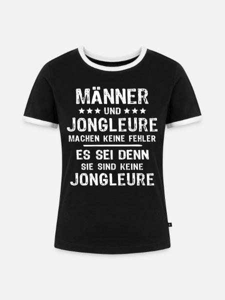 Jongleur - Frauen Kontrast-T-Shirt - Schwarz/Weiß