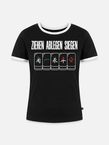 Ziehen Ablegen Siegen - Frauen Kontrast-T-Shirt - Schwarz/Weiß