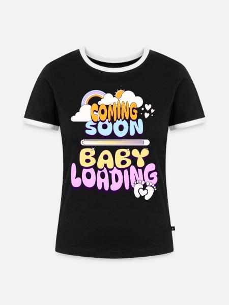 Bald Baby lädt - Frauen Kontrast-T-Shirt - Schwarz/Weiß