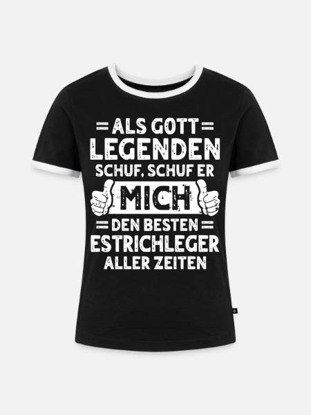 Estrichleger - Frauen Kontrast-T-Shirt - Schwarz/Weiß