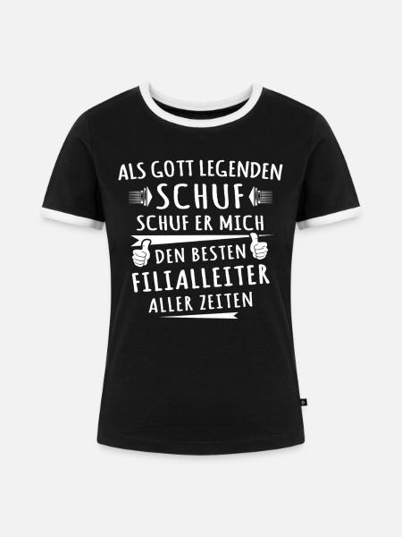 Filialleiter - Frauen Kontrast-T-Shirt - Schwarz/Weiß