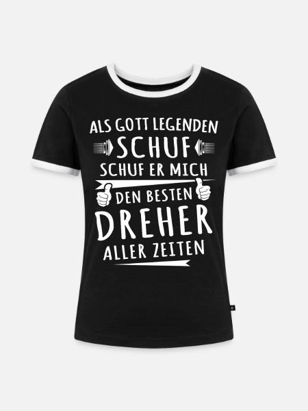 Dreher - Frauen Kontrast-T-Shirt - Schwarz/Weiß