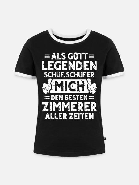 Zimmerer - Frauen Kontrast-T-Shirt - Schwarz/Weiß