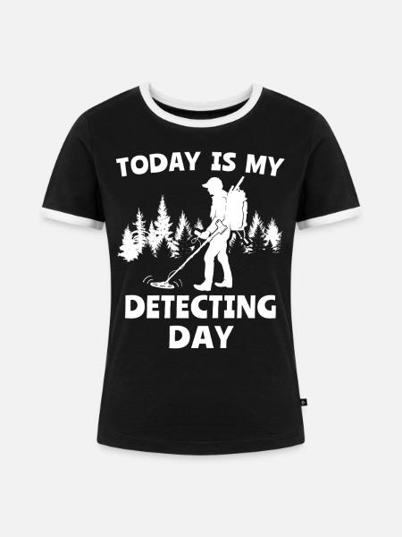 Metalldetektor - Frauen Kontrast-T-Shirt - Schwarz/Weiß