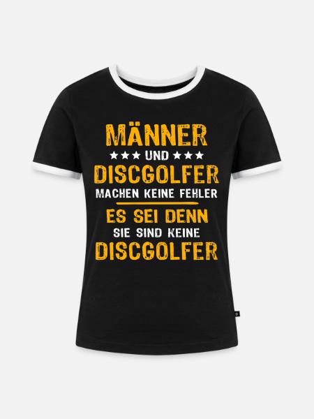 Discgolfer Discgolf - Frauen Kontrast-T-Shirt - Schwarz/Weiß