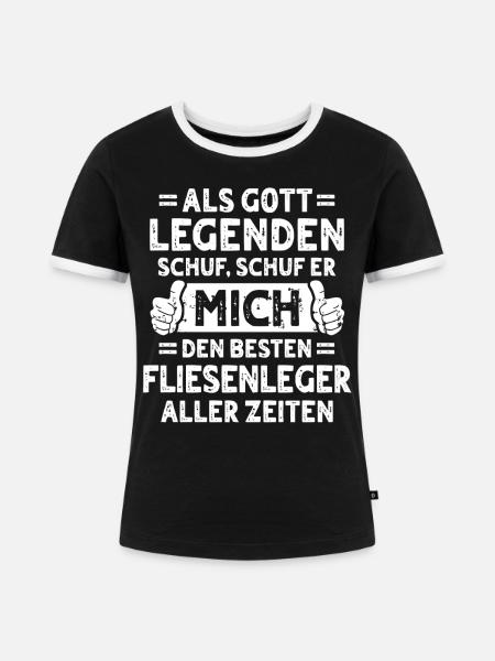 Fliesenleger - Frauen Kontrast-T-Shirt - Schwarz/Weiß