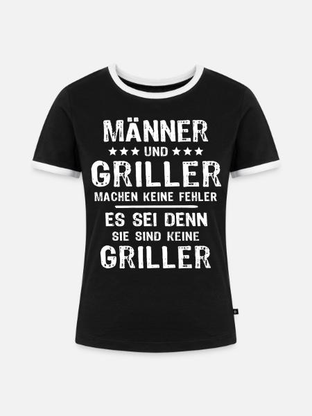 Griller - Frauen Kontrast-T-Shirt - Schwarz/Weiß