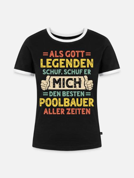 Poolbauer - Frauen Kontrast-T-Shirt - Schwarz/Weiß