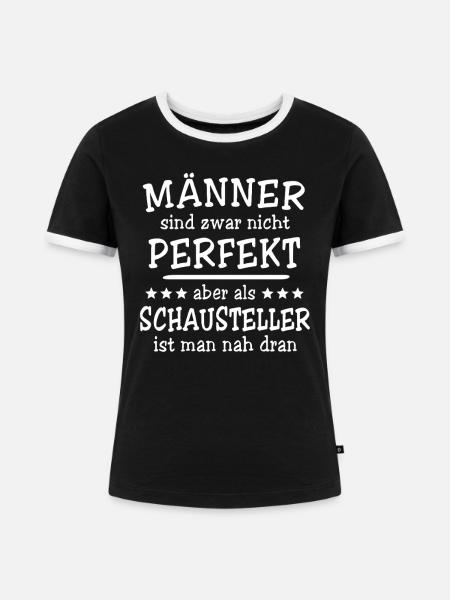 Schausteller Männer - Frauen Kontrast-T-Shirt - Schwarz/Weiß
