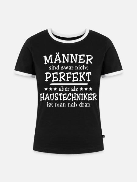 Haustechniker Männer - Frauen Kontrast-T-Shirt - Schwarz/Weiß