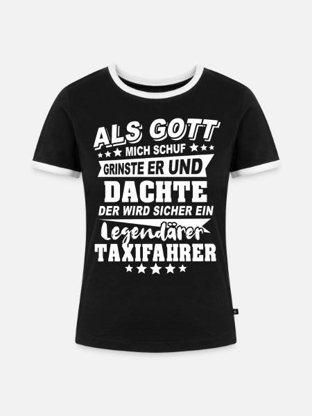 Taxifahrer - Frauen Kontrast-T-Shirt - Schwarz/Weiß