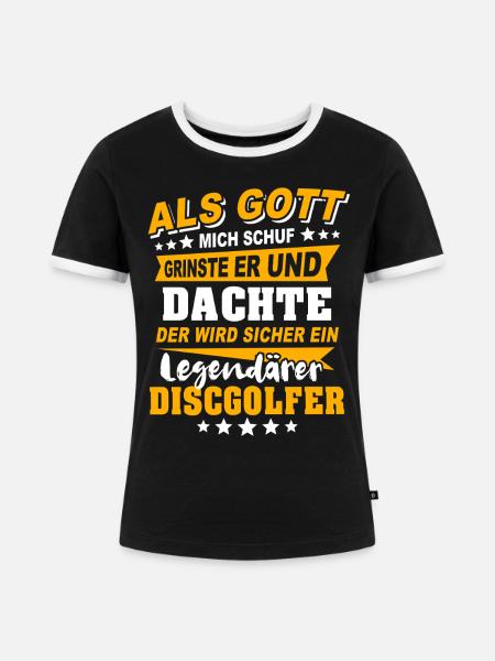 Discgolfer Discgolf - Frauen Kontrast-T-Shirt - Schwarz/Weiß