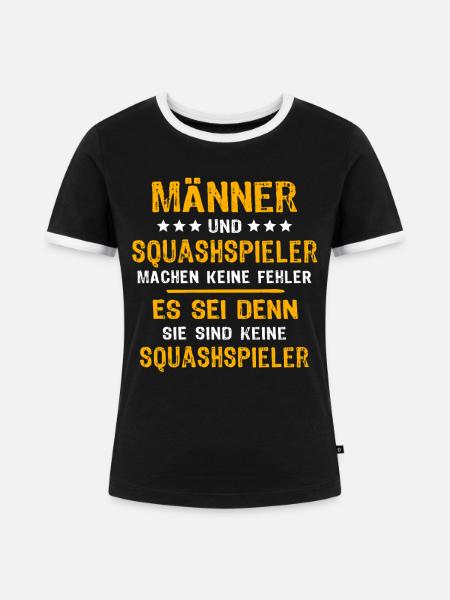 Squashspieler Squash - Frauen Kontrast-T-Shirt - Schwarz/Weiß